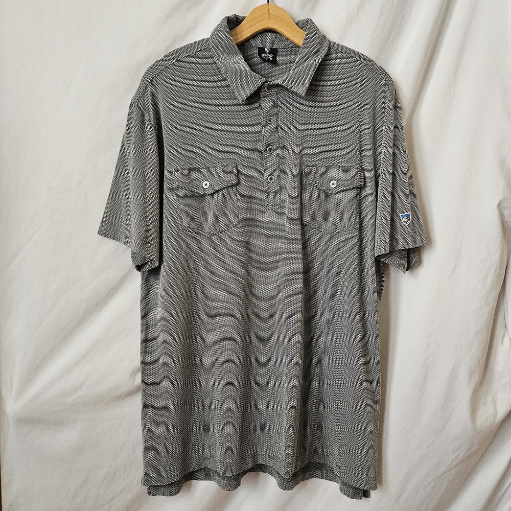 Kühl Mens Icelandr Polo Shirt Large Hiking Golf Activewear Outdoor Casual Office